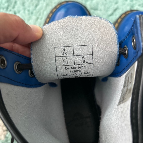 Dr. Marten 1460 Boot Women UK 4 EU 37 Patent Leather Royal Blue Lace Up - Picture 9 of 9